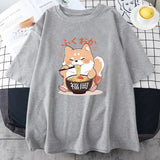 Cute Shiba Inu Slurping Ramen Unisex Tee-Kawaii Dream