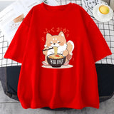Cute Shiba Inu Slurping Ramen Unisex Tee-Kawaii Dream