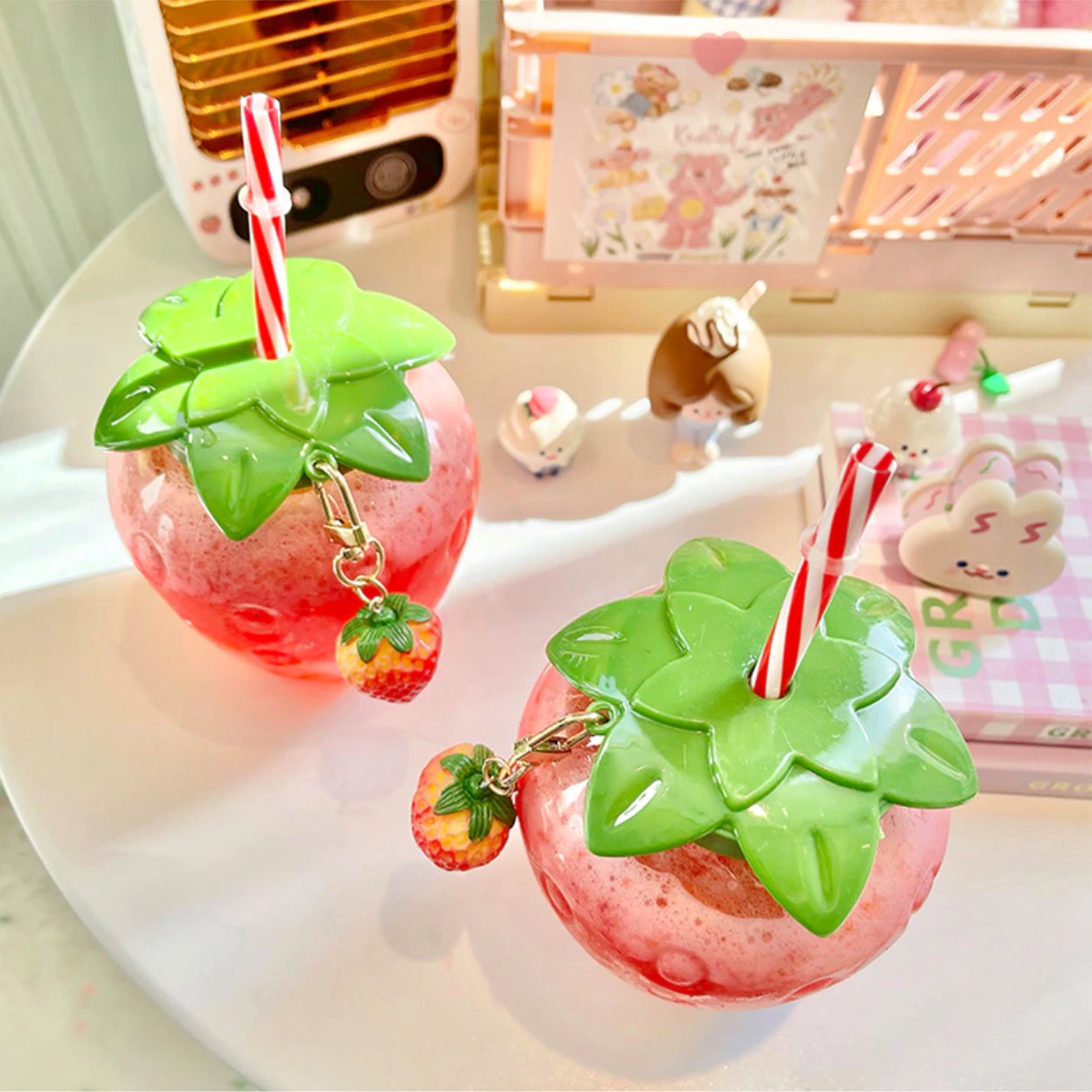 Cute Strawberry Cup with Straw-Kawaii Dream