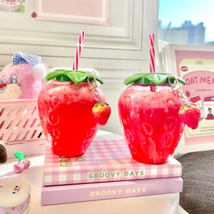 Cute Strawberry Cup with Straw-Kawaii Dream