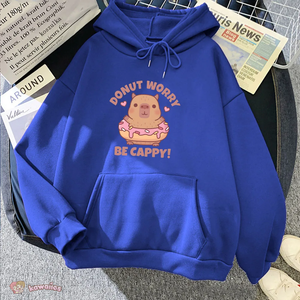 Don't Worry Be Cappy Capybara Donut Unisex Hoodie-Kawaii Dream