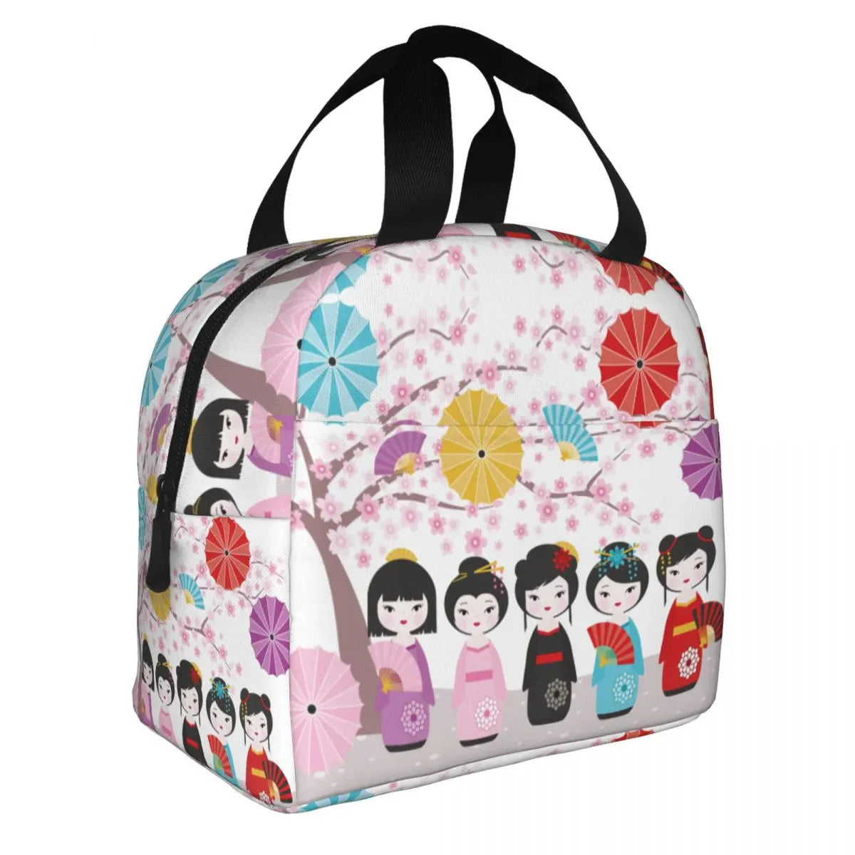 Dozens of Japanese Kokeshi Doll Lunch Bag-Kawaii Dream
