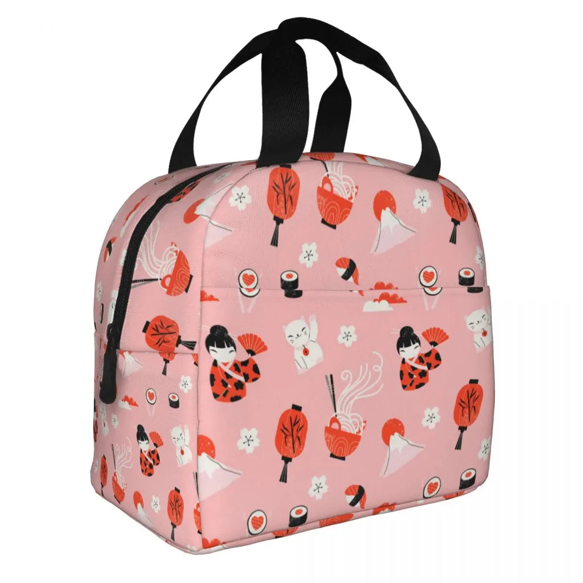 Dozens of Japanese Kokeshi Doll Lunch Bag-Kawaii Dream