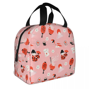 Dozens of Japanese Kokeshi Doll Lunch Bag-Kawaii Dream