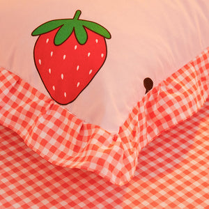 Dreaming Strawberry Kawaii Bedding Set without Bed Sheet-Kawaii Dream