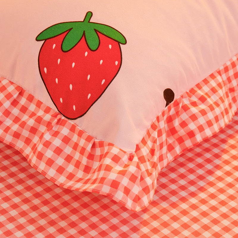Dreaming Strawberry Kawaii Bedding Set without Bed Sheet-Kawaii Dream