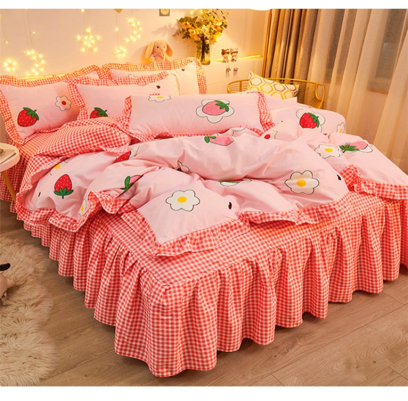 Dreaming Strawberry Kawaii Bedding Set without Bed Sheet-Kawaii Dream
