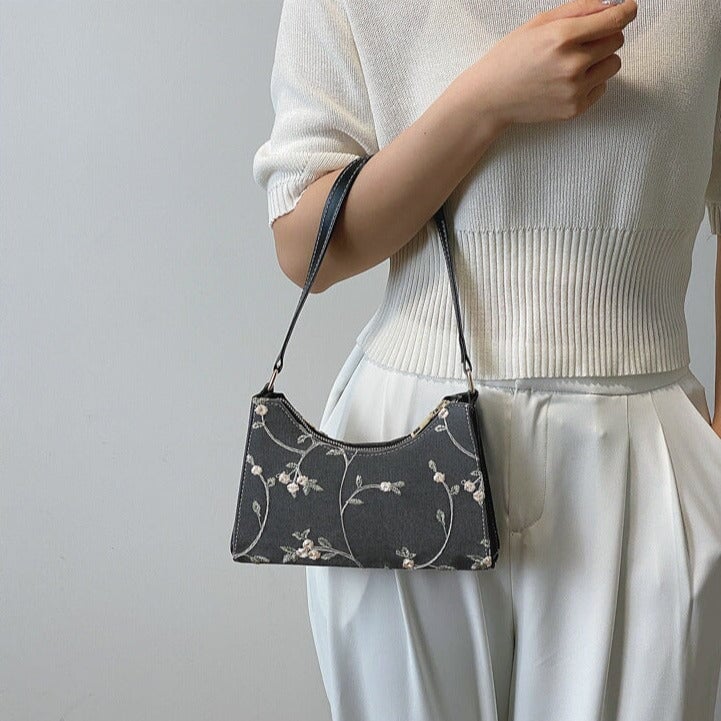 Elegant Lace Floral Shoulder Bag-Kawaii Dream