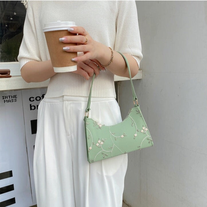 Elegant Lace Floral Shoulder Bag-Kawaii Dream