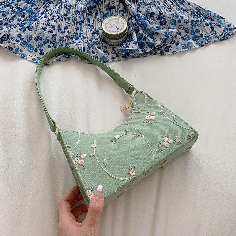 Elegant Lace Floral Shoulder Bag-Kawaii Dream