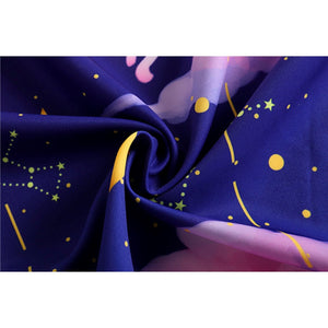 Elegant Sky Clouds Flying Cats Japanese Kimono-Kawaii Dream