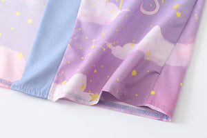 Elegant Sky Clouds Flying Cats Japanese Kimono-Kawaii Dream