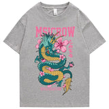 Emerald Dragon Pink Sakura Unisex Cotton Tee-Kawaii Dream