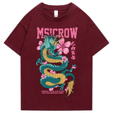 Emerald Dragon Pink Sakura Unisex Cotton Tee-Kawaii Dream