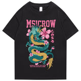 Emerald Dragon Pink Sakura Unisex Cotton Tee-Kawaii Dream