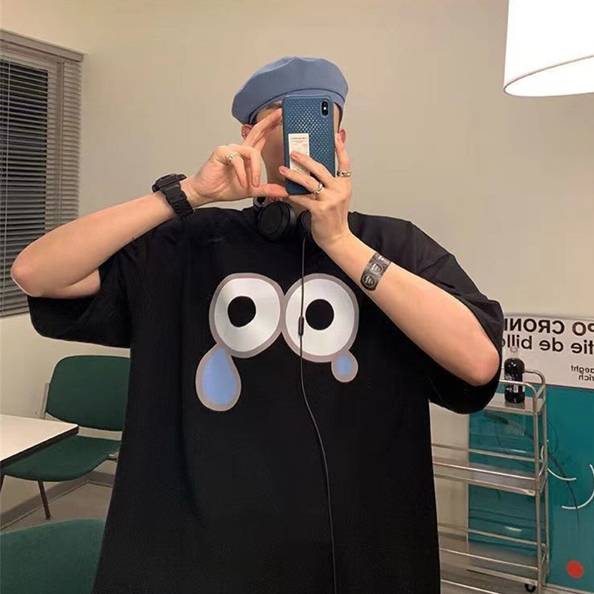 Emoji Expression Oversized Tee-Kawaii Dream
