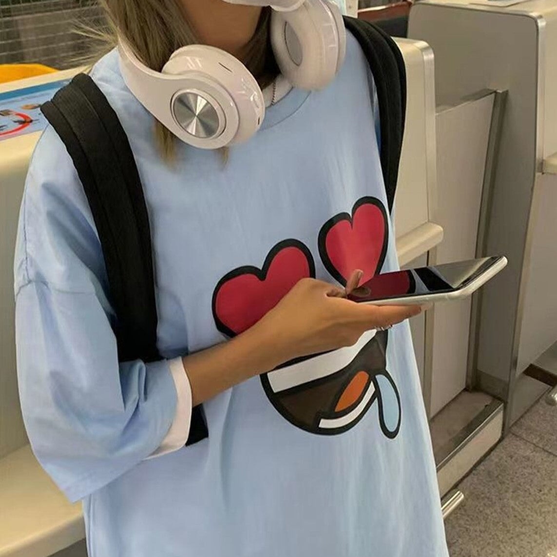 Emoji Expression Oversized Tee-Kawaii Dream