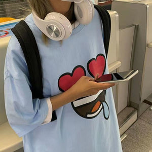 Emoji Expression Oversized Tee-Kawaii Dream