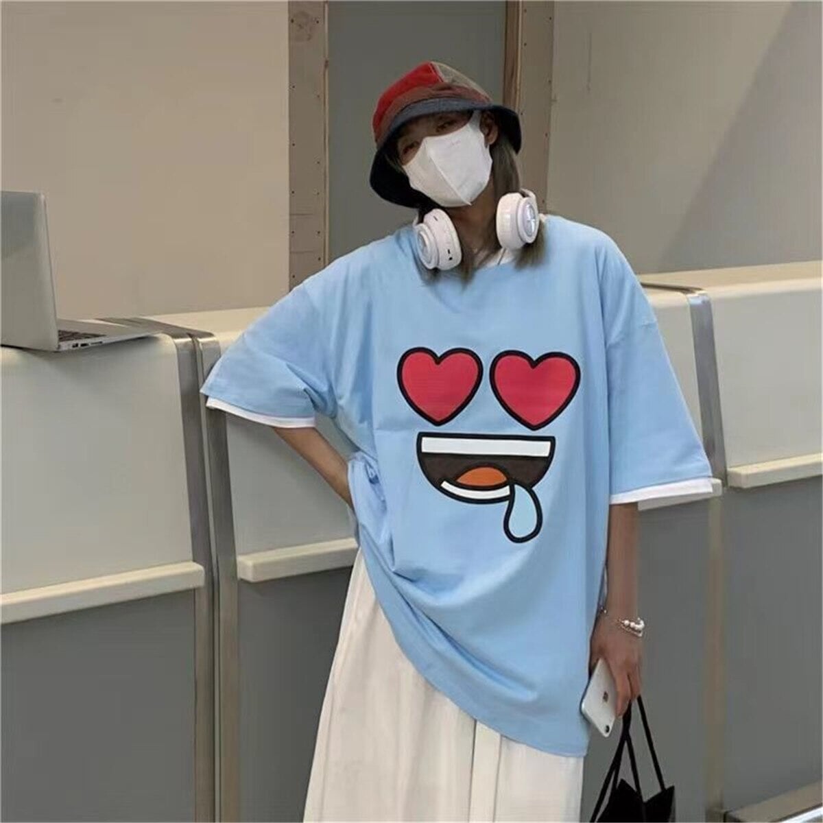 Emoji Expression Oversized Tee-Kawaii Dream