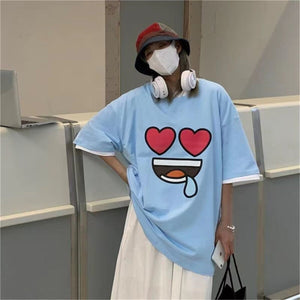 Emoji Expression Oversized Tee-Kawaii Dream