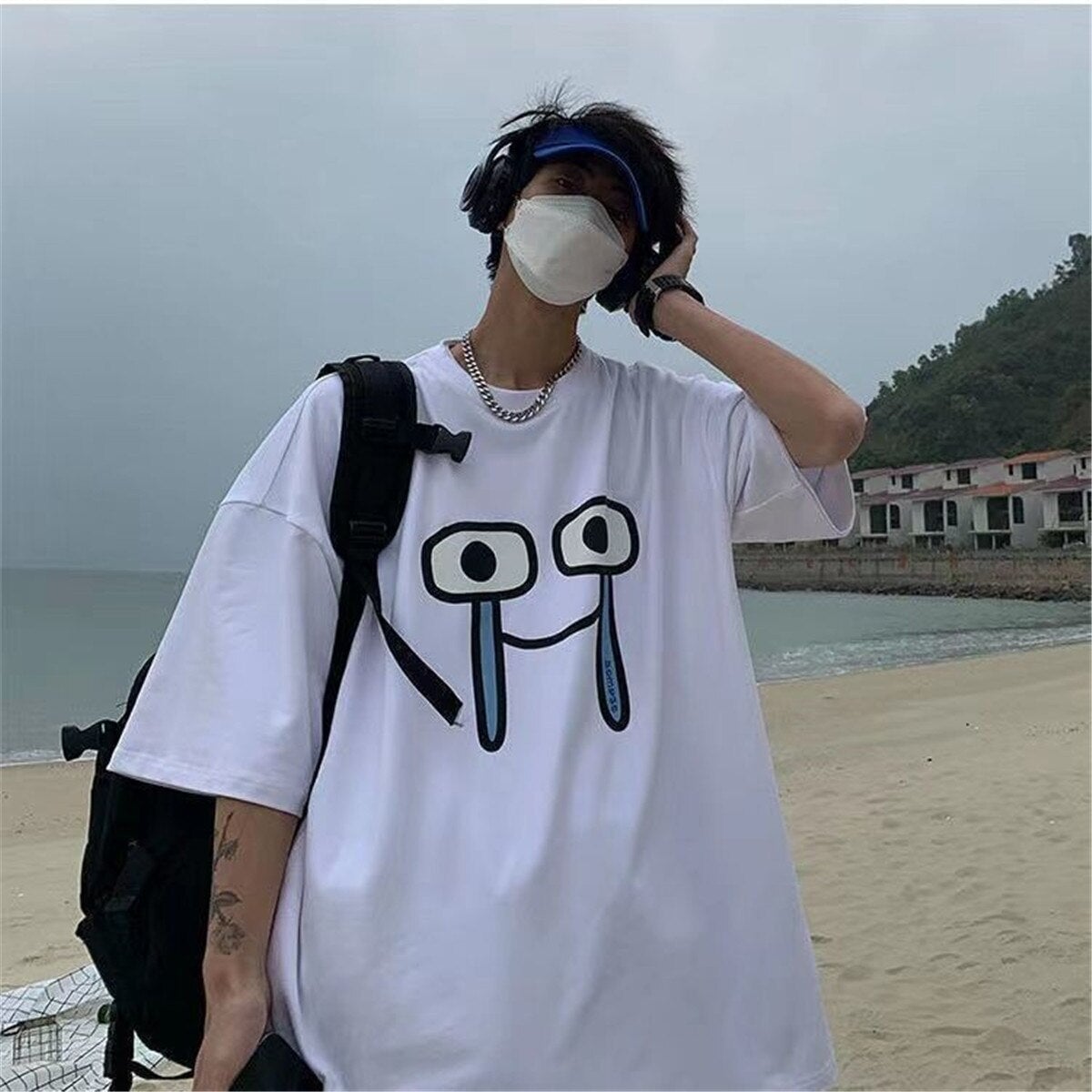 Emoji Expression Oversized Tee-Kawaii Dream