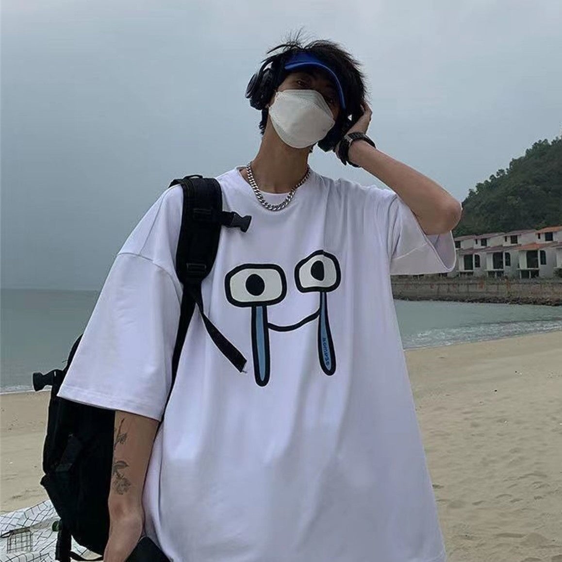 Emoji Expression Oversized Tee-Kawaii Dream