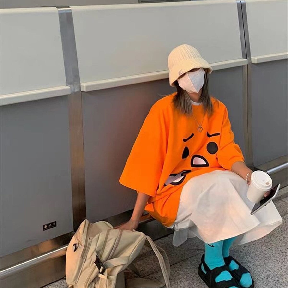 Emoji Expression Oversized Tee-Kawaii Dream