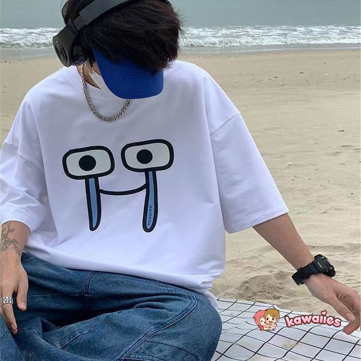 Emoji Expression Oversized Tee-Kawaii Dream