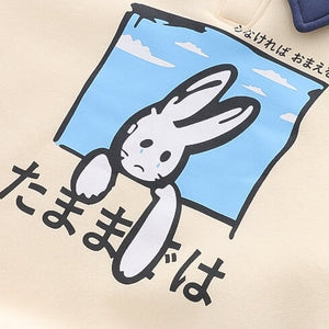 Farewell Bunny Polo Sweatshirt-Kawaii Dream