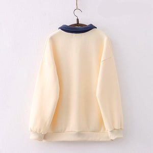 Farewell Bunny Polo Sweatshirt-Kawaii Dream