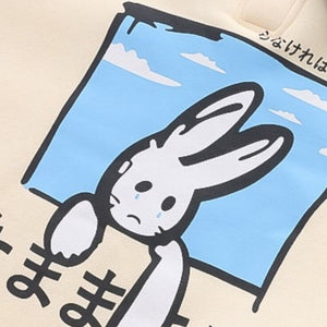 Farewell Bunny Polo Sweatshirt-Kawaii Dream