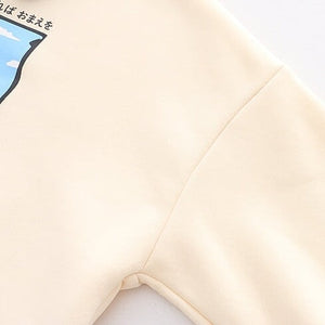 Farewell Bunny Polo Sweatshirt-Kawaii Dream