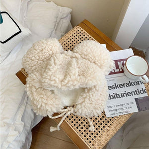 Faux Fur Large Bear Ears Tassel Beanie Hat-Kawaii Dream