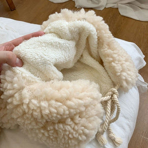 Faux Fur Large Bear Ears Tassel Beanie Hat-Kawaii Dream