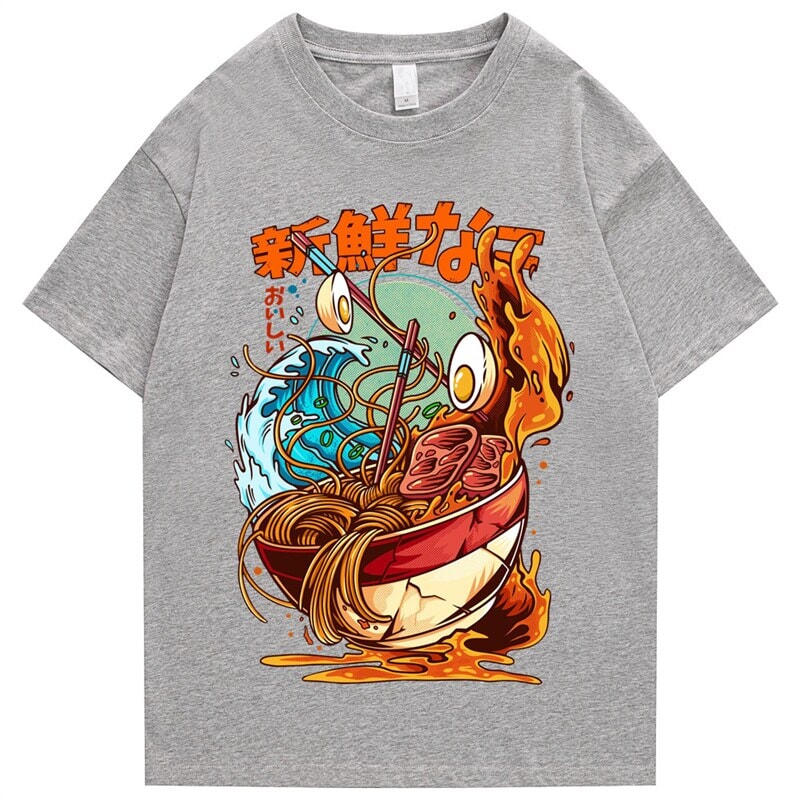Flaming Hot Wagyu Ramen Unisex Cotton Tee-Kawaii Dream
