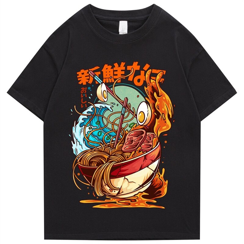 Flaming Hot Wagyu Ramen Unisex Cotton Tee-Kawaii Dream