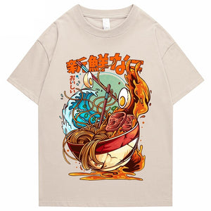 Flaming Hot Wagyu Ramen Unisex Cotton Tee-Kawaii Dream