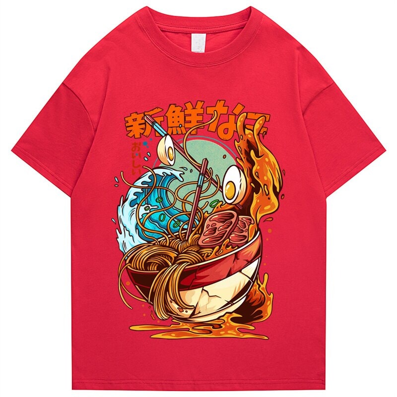 Flaming Hot Wagyu Ramen Unisex Cotton Tee-Kawaii Dream