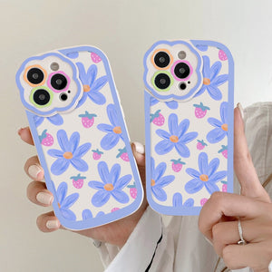 Floral Purple Pink Strawberry iPhone Case-Kawaii Dream