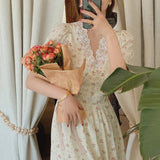Floral Vintage Lace Cottage Dress-Kawaii Dream