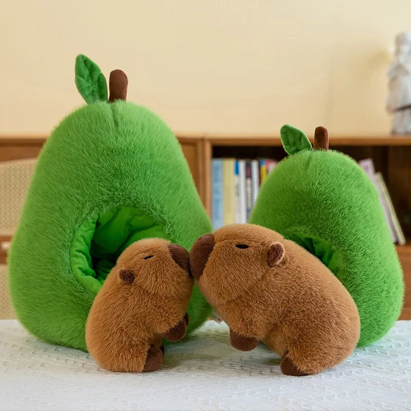 Fluffy Avocado Capybara Plushie-Kawaii Dream