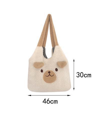 Fluffy Bear Tote Bag with Small Ears-Kawaii Dream