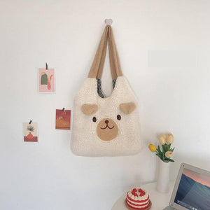 Fluffy Bear Tote Bag with Small Ears-Kawaii Dream