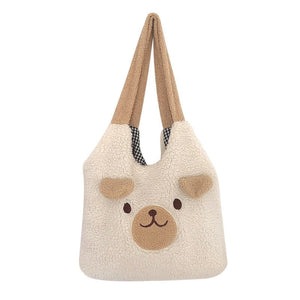 Fluffy Bear Tote Bag with Small Ears-Kawaii Dream