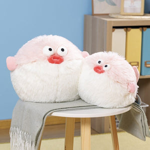 Fluffy Blue Pink Puffer Fish Plushie-Kawaii Dream