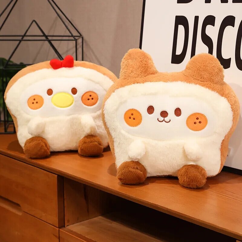 Fluffy Bunny Dog Chicken Toastie Bread Plushie-Kawaii Dream