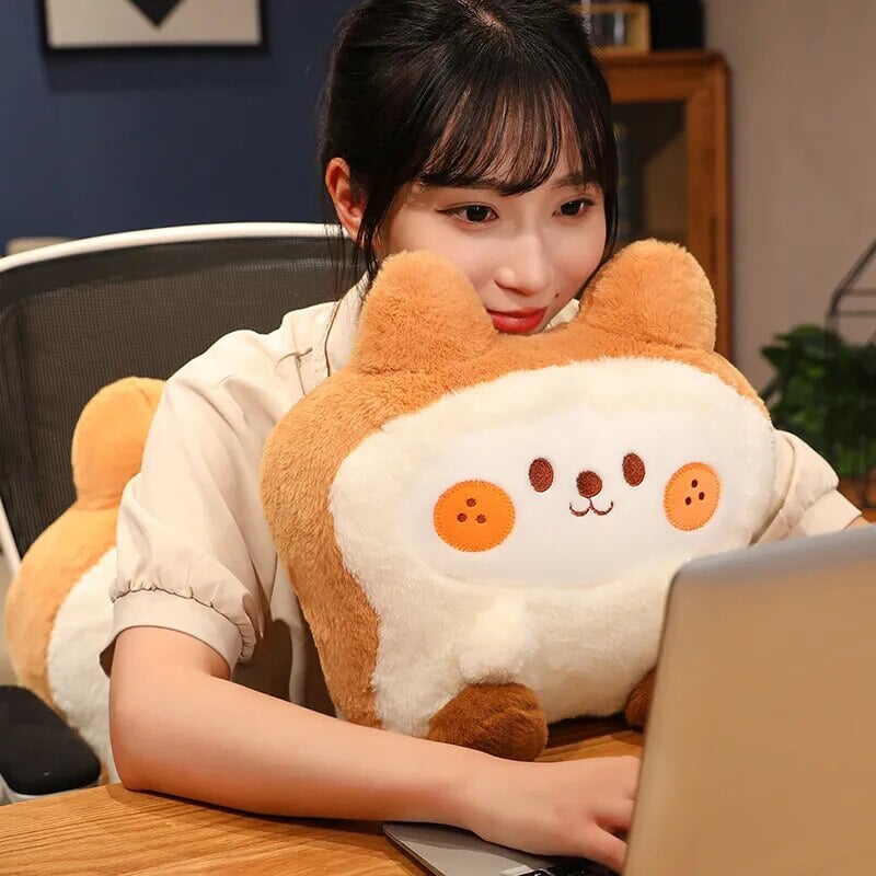 Fluffy Bunny Dog Chicken Toastie Bread Plushie-Kawaii Dream