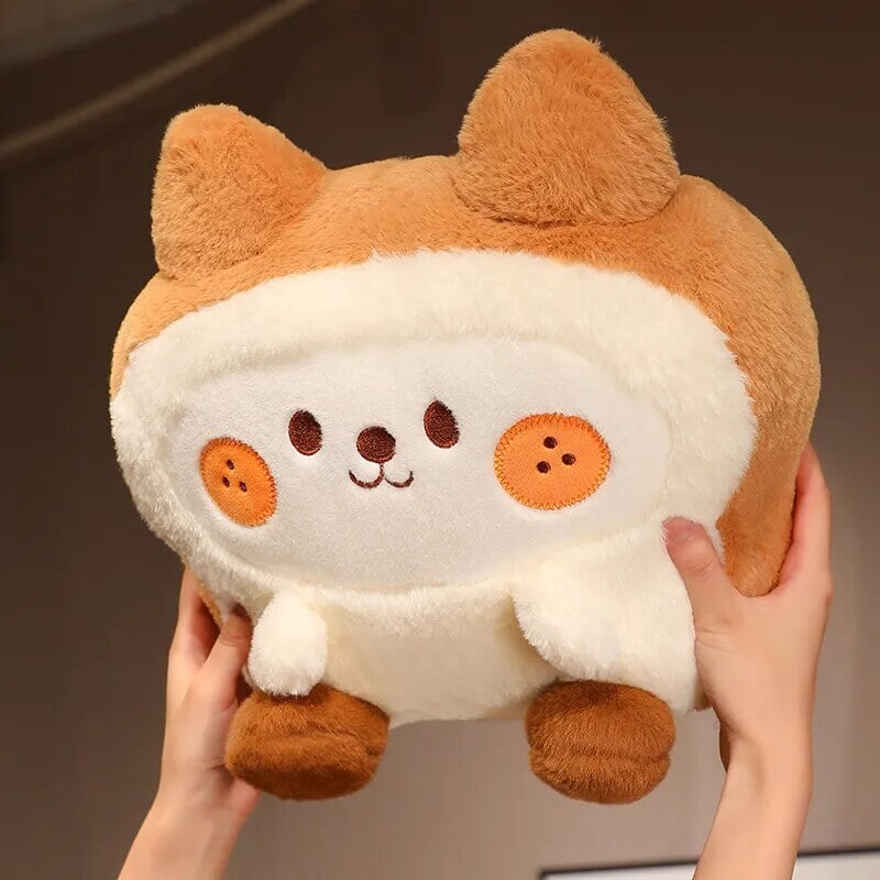 Fluffy Bunny Dog Chicken Toastie Bread Plushie-Kawaii Dream