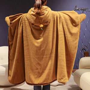 Fluffy Capybara Cloak Hooded Blanket Cape-Kawaii Dream