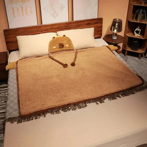 Fluffy Capybara Cloak Hooded Blanket Cape-Kawaii Dream